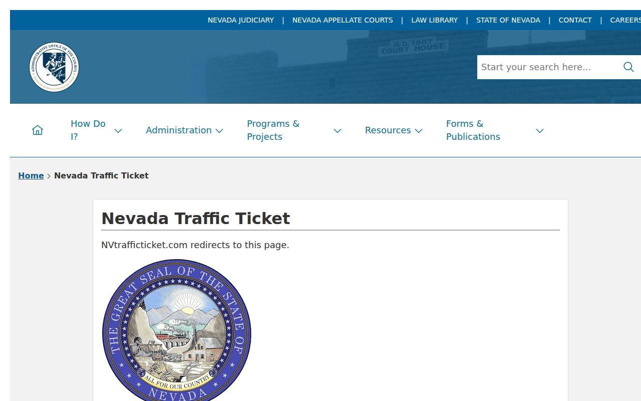 Churchill County traffic warrant records Nevada citation court selector